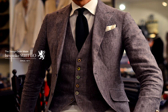 HARRISONS OF EDINBURGH / MERSOLAIR　リネンスーツ bespokeSUIT110
