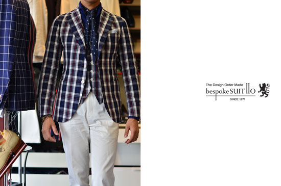 Ermenegildo Zegna エルメネジルドゼニア / TESSITURA DI NOVARAテッシトゥーラ　ディ　ノヴァラ シルクサッカー bespokeSUIT110