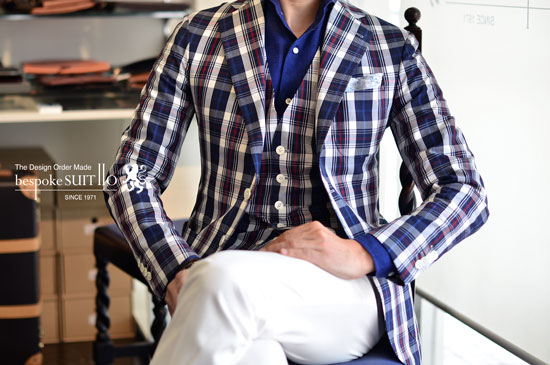 Ermenegildo Zegna エルメネジルドゼニア / TESSITURA DI NOVARAテッシトゥーラ　ディ　ノヴァラ シルクサッカー  bespokeSUIT110