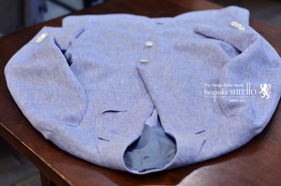 顔文字ジャケットネーム　ANGELICO（アンジェリコ）linen リネンジャケット bespokeSUIT110